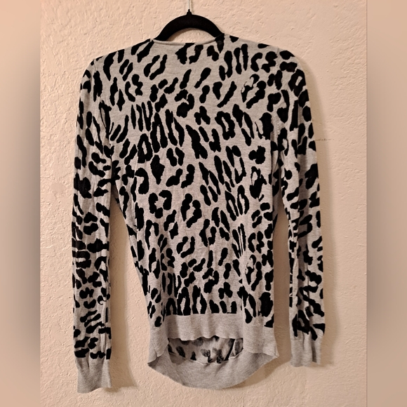 INC International Concepts Black & Gray Animal Print Cowl Neck Sweater - Picture 5 of 6